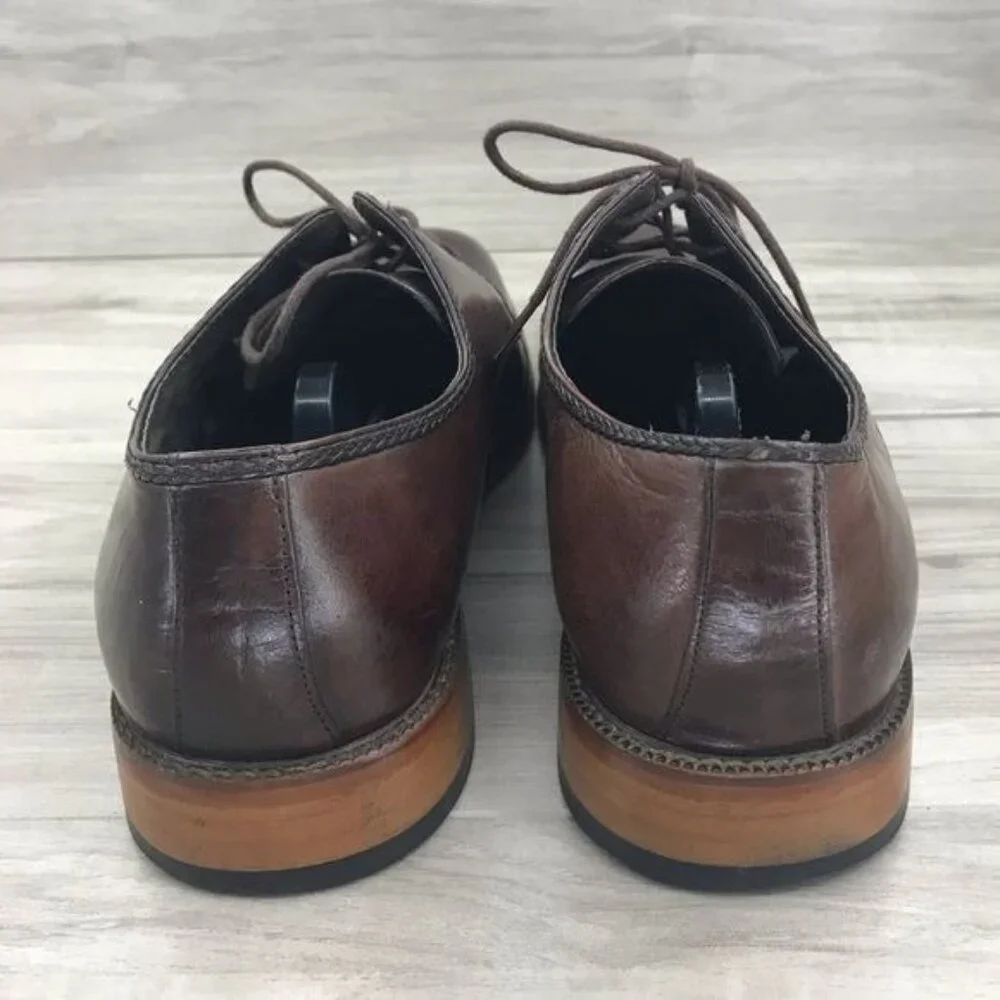 Stacy Adams Shoes Men's 11 Brown Black Leather Dress Derby Oxford Lace Up